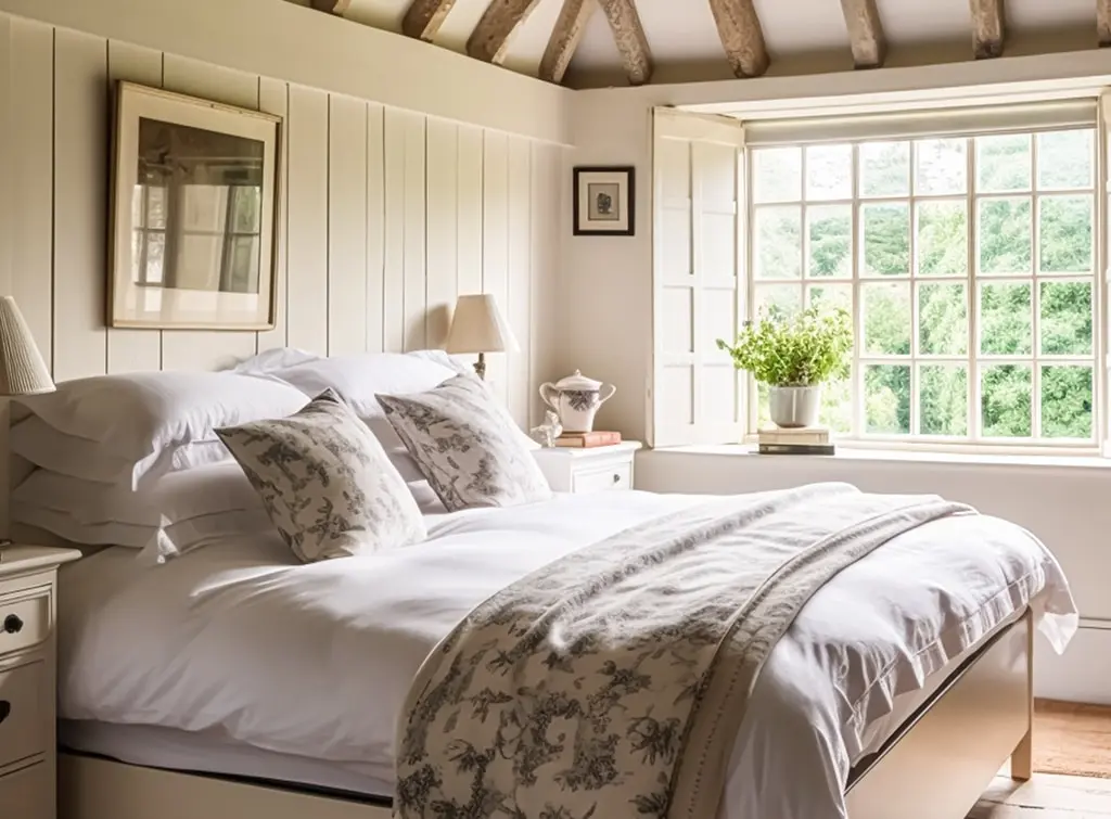 Panelling in a vintage bedroom