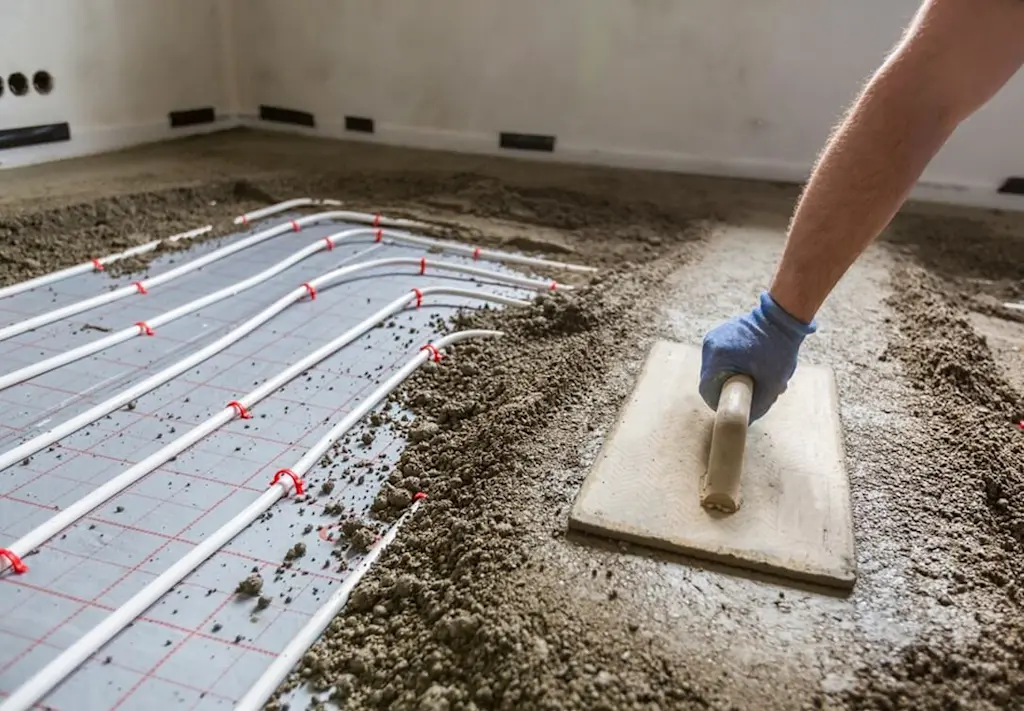 Screed over underfloor heating