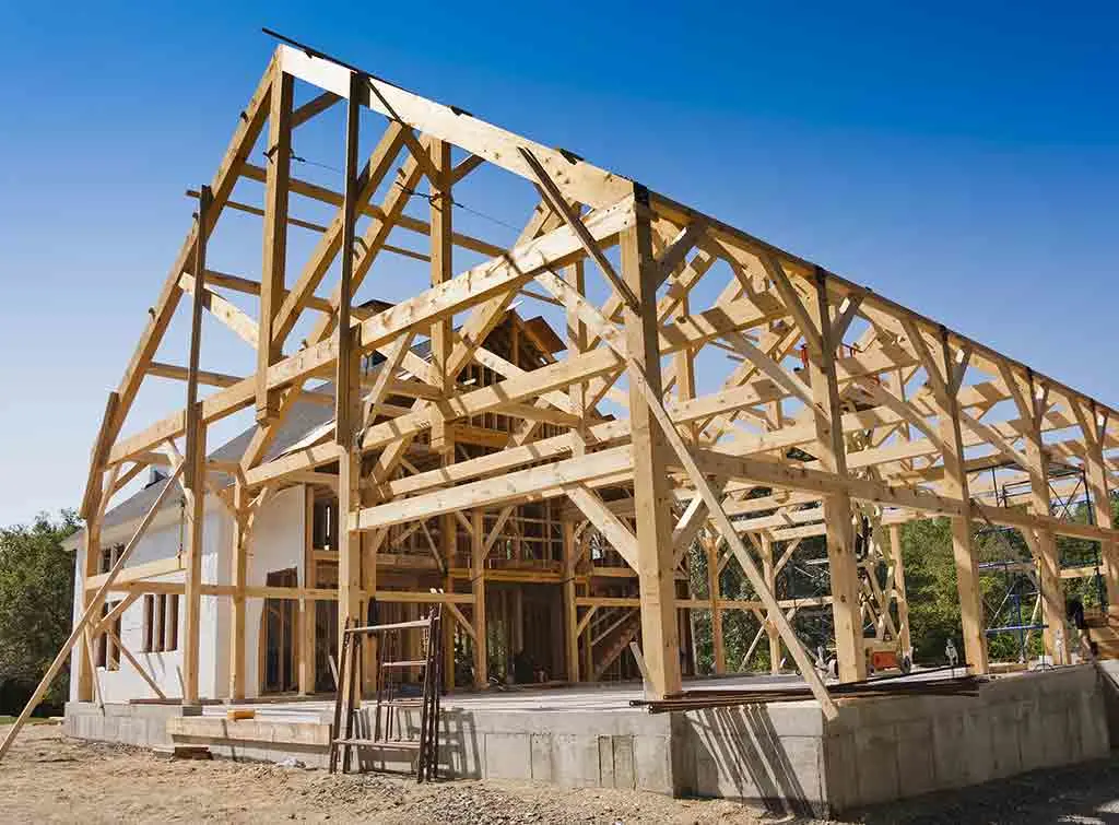 Tinder frame being erected