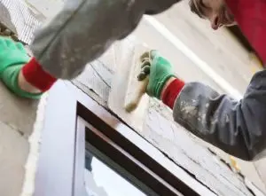 Applying render to exterior wall
