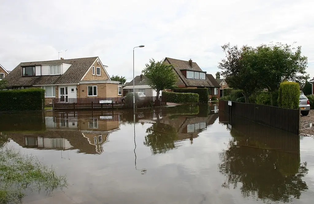 Flood affected homes in the UK