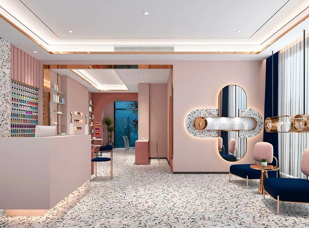 using terrazzo in a salon