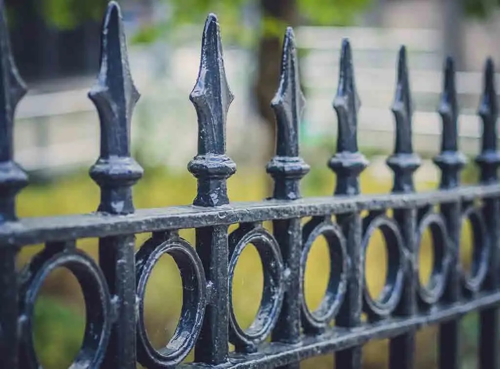 Wrought iron fence with spears