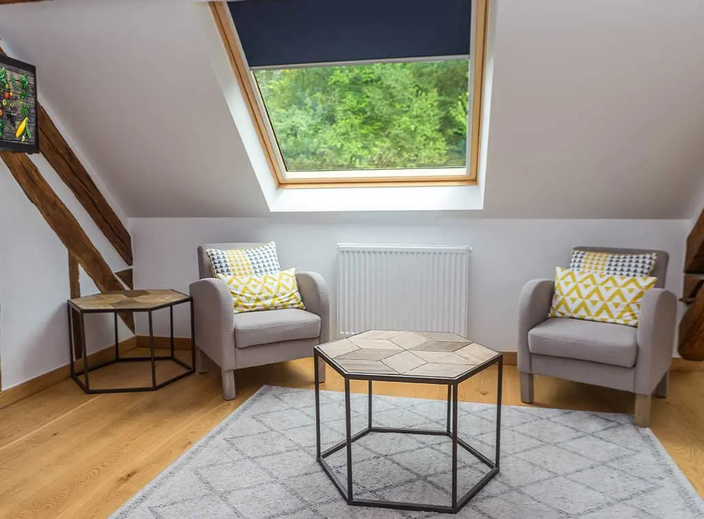 VELUX blind alternative in dark blue