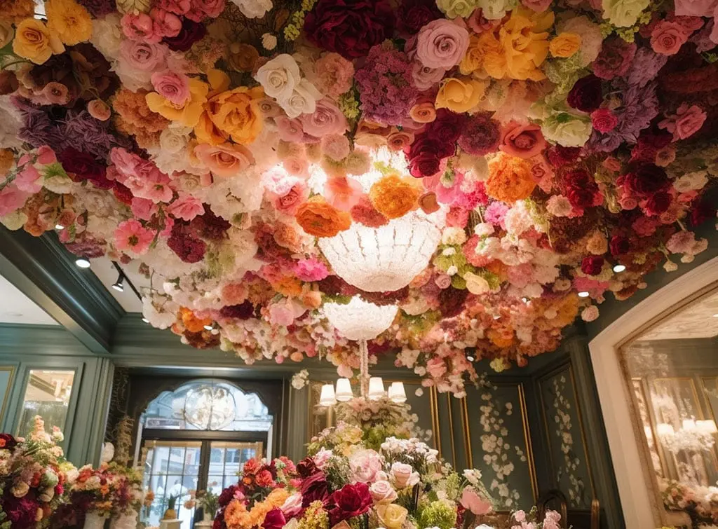 party ceiling ideas - flowers