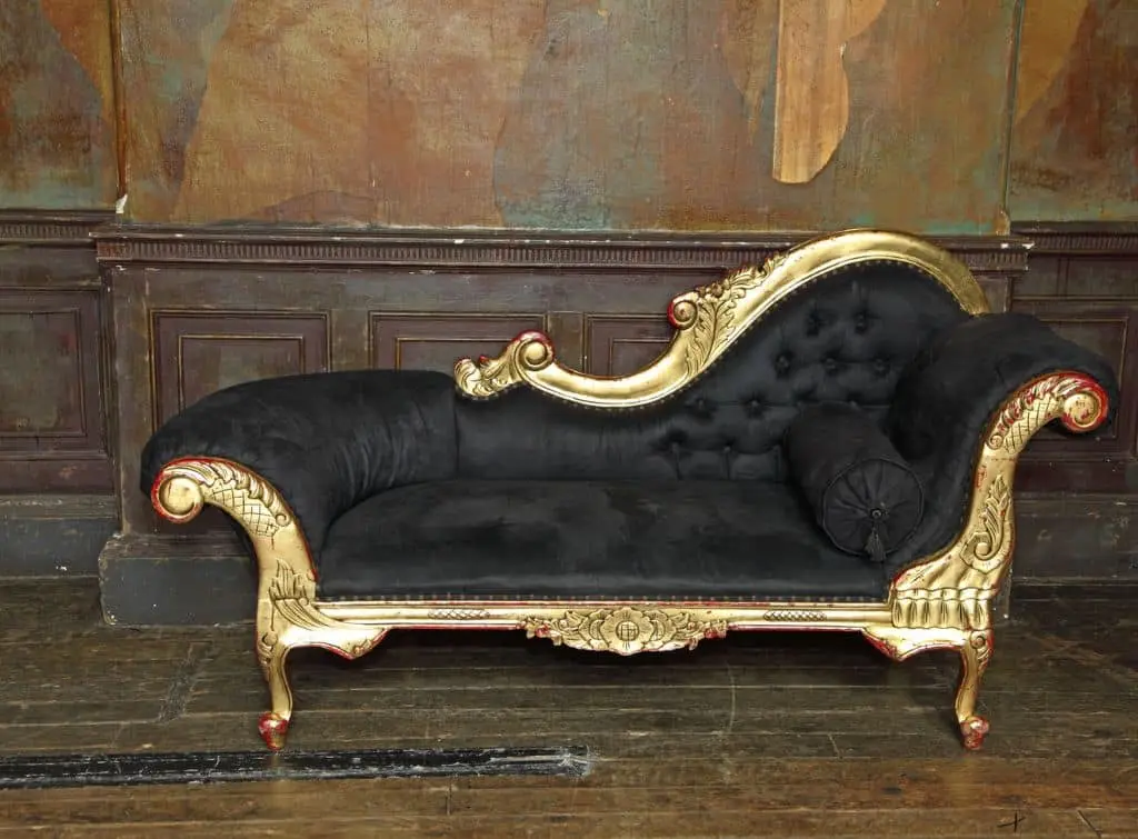 Classic Regencycore furniture - black and gold chaise longue