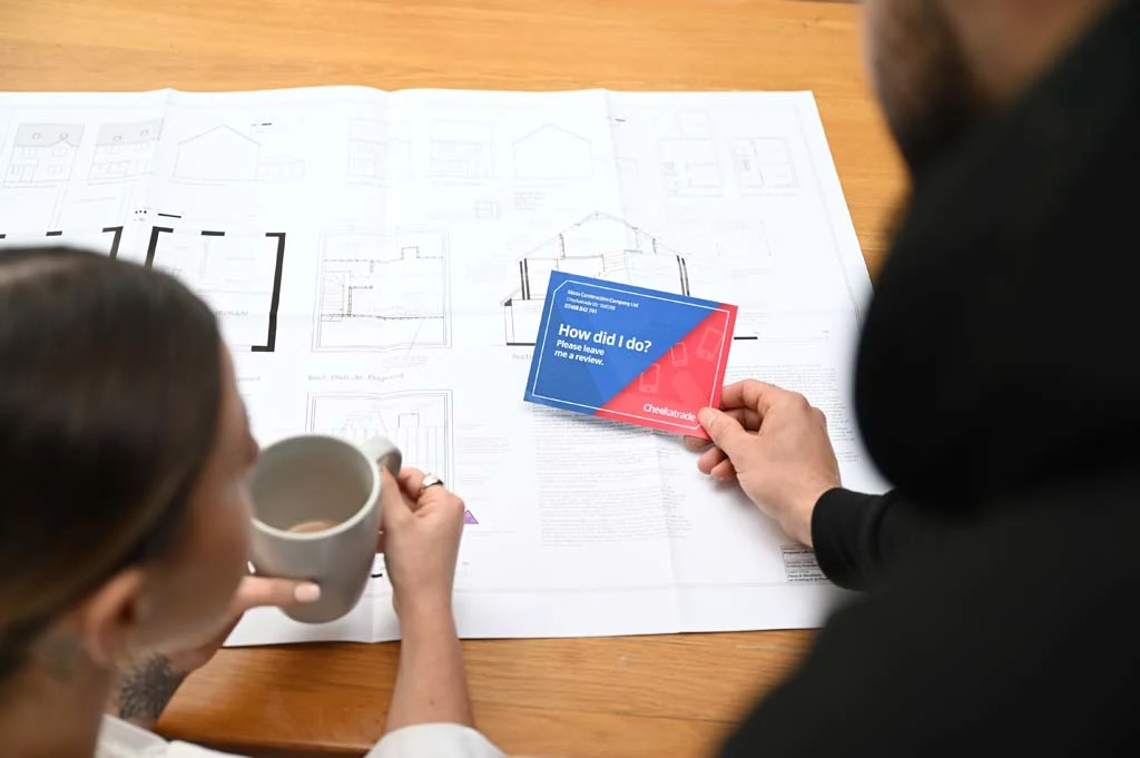 Leave a feedback card to get customer reviews