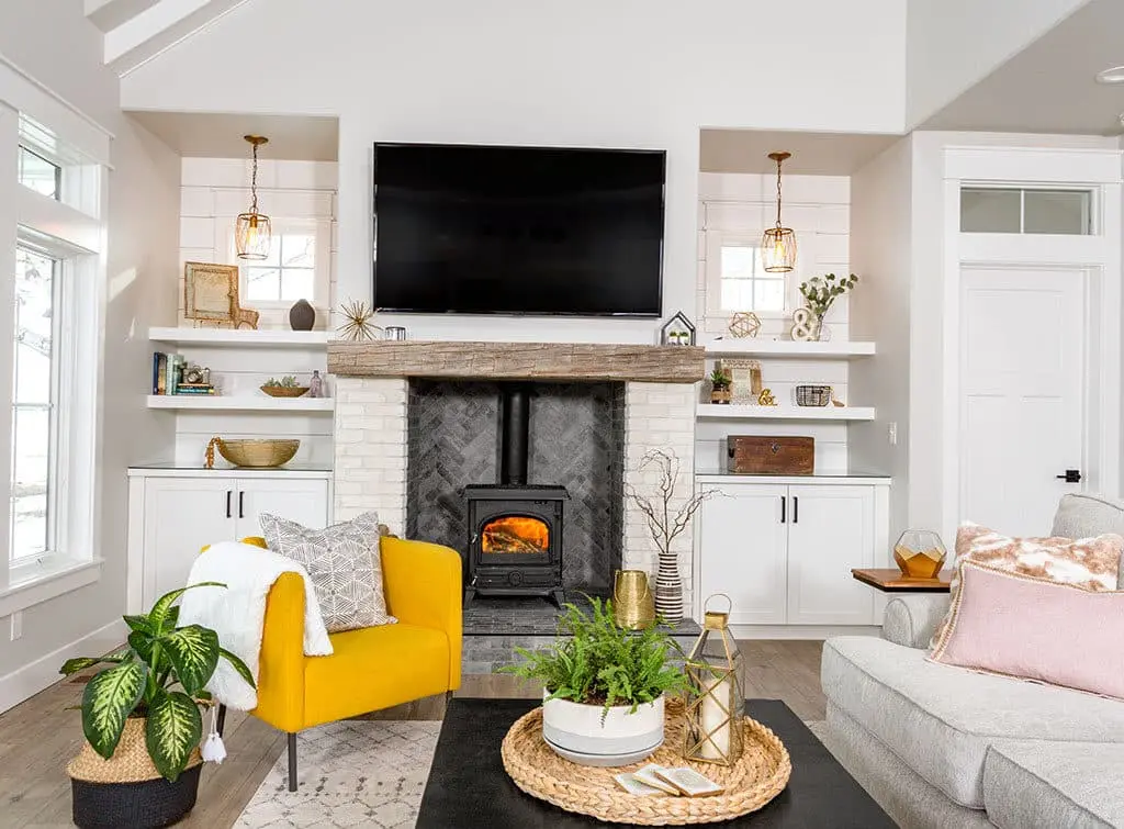 Log burner installation cost with beam