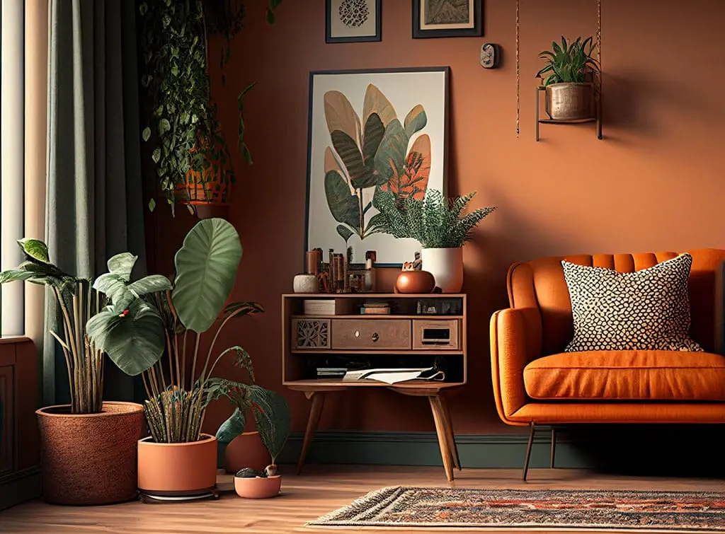 Brown and orange living room ideas