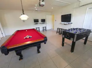 Garage conversion to games room