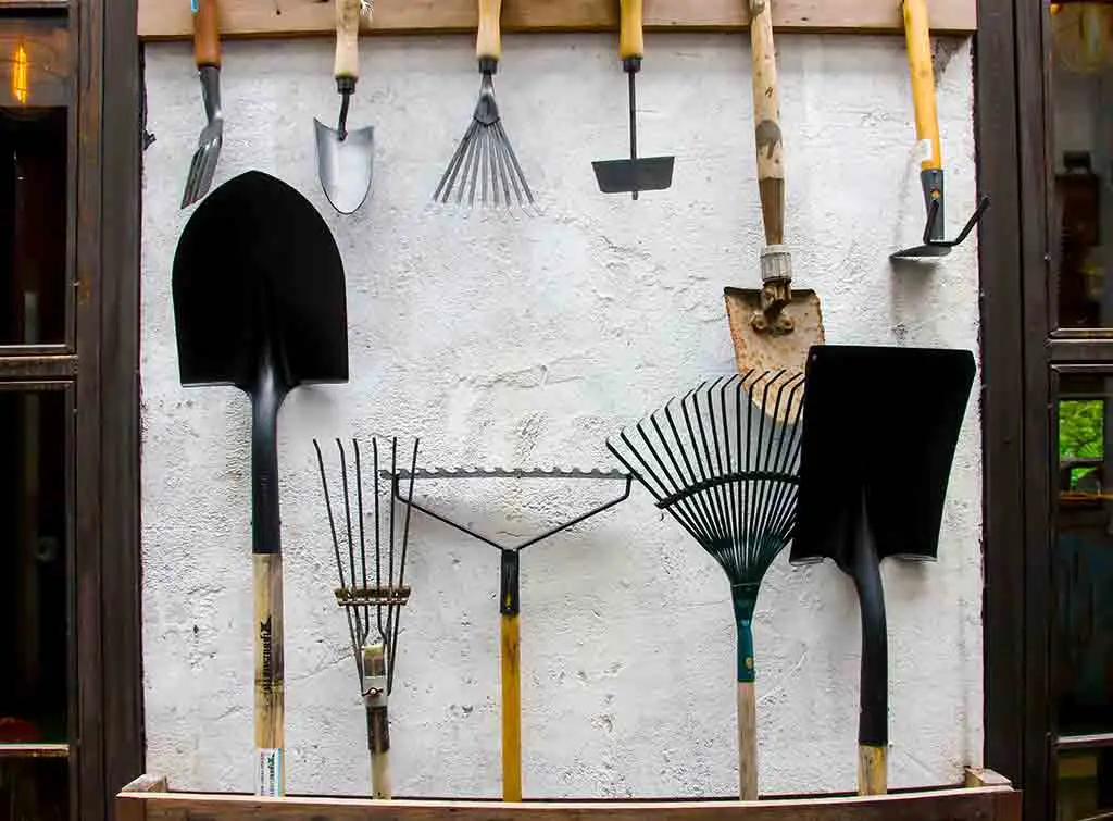 garage design ideas - garden tool storage