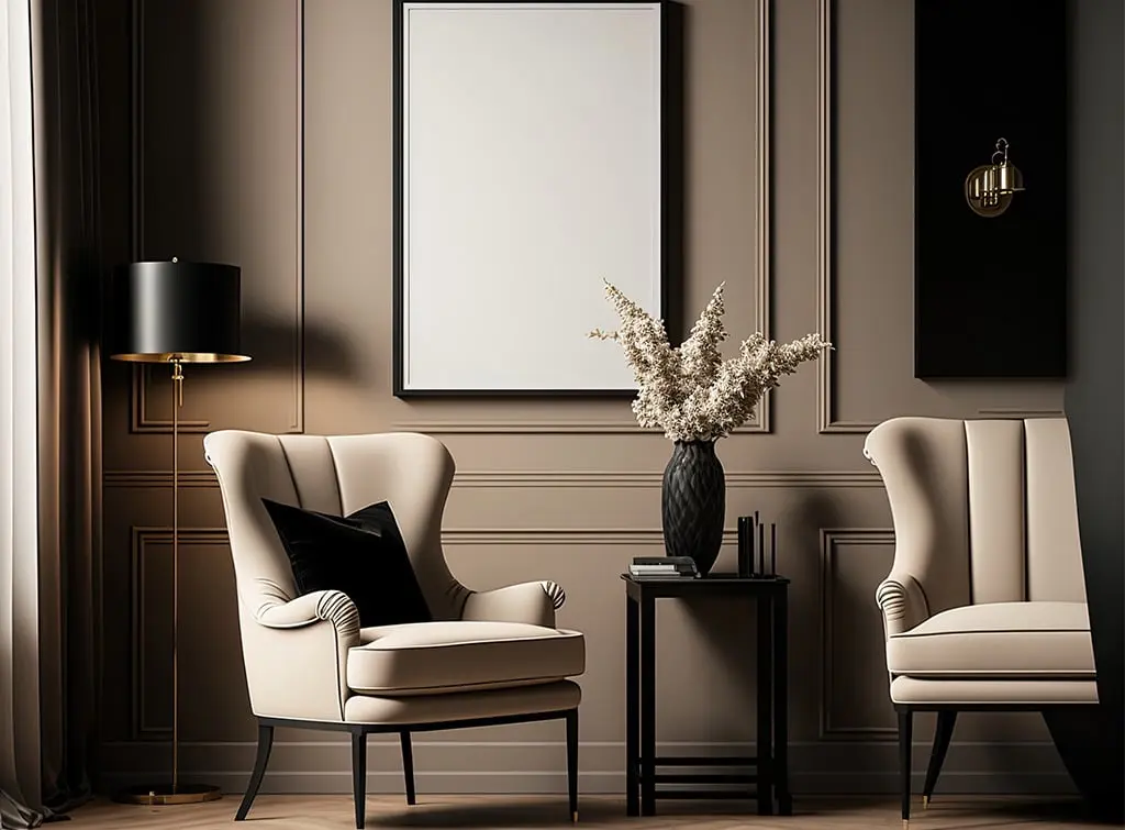 cream and taupe formal living room