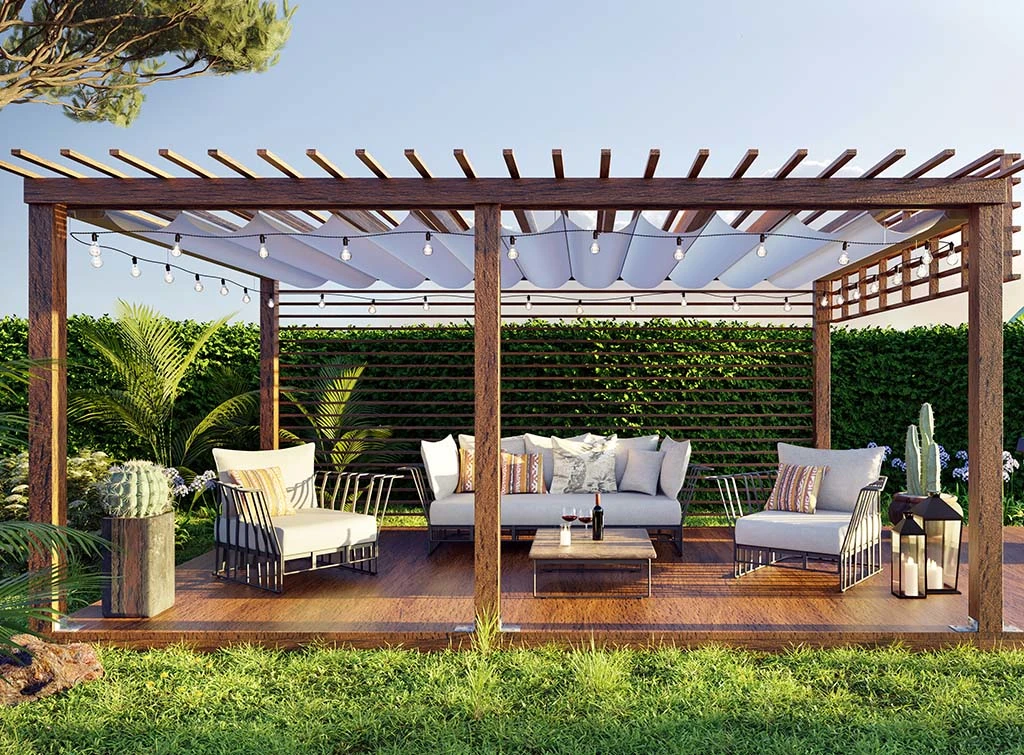pergola decking area