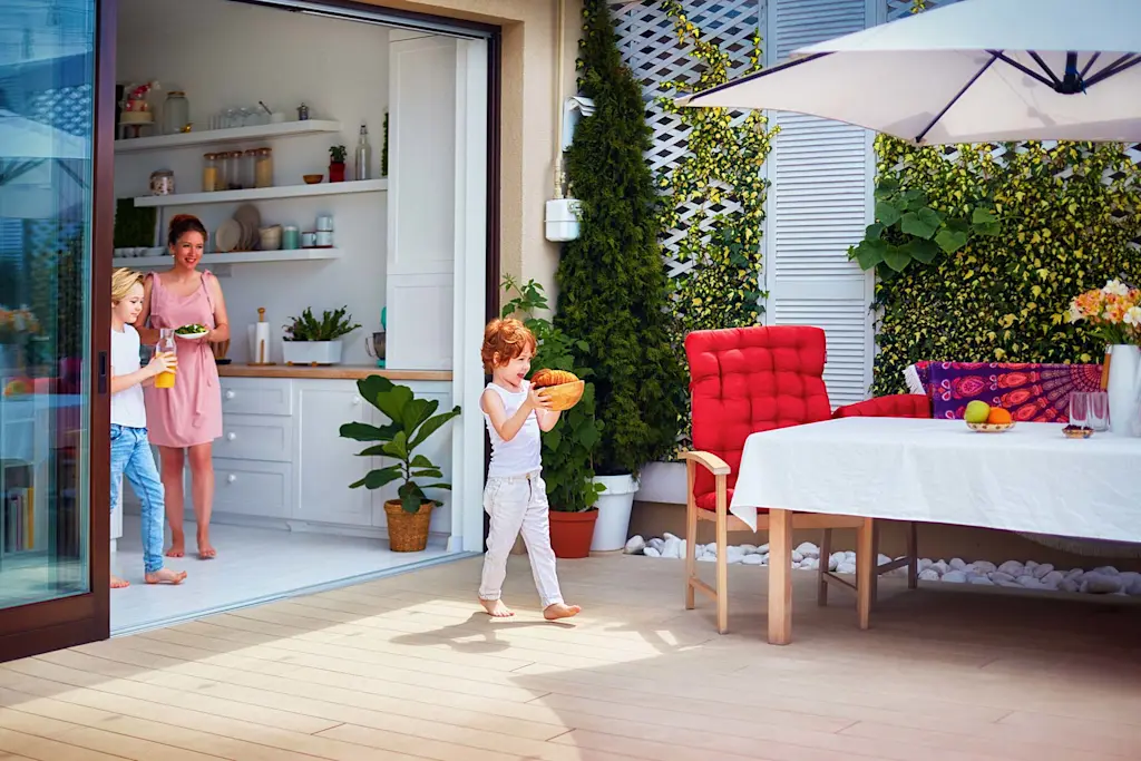 Family enjoying their outdoor space