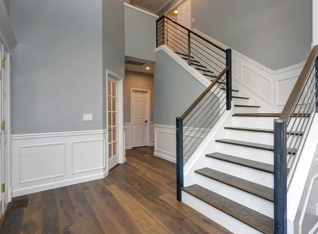 horizontal modern stair banister
