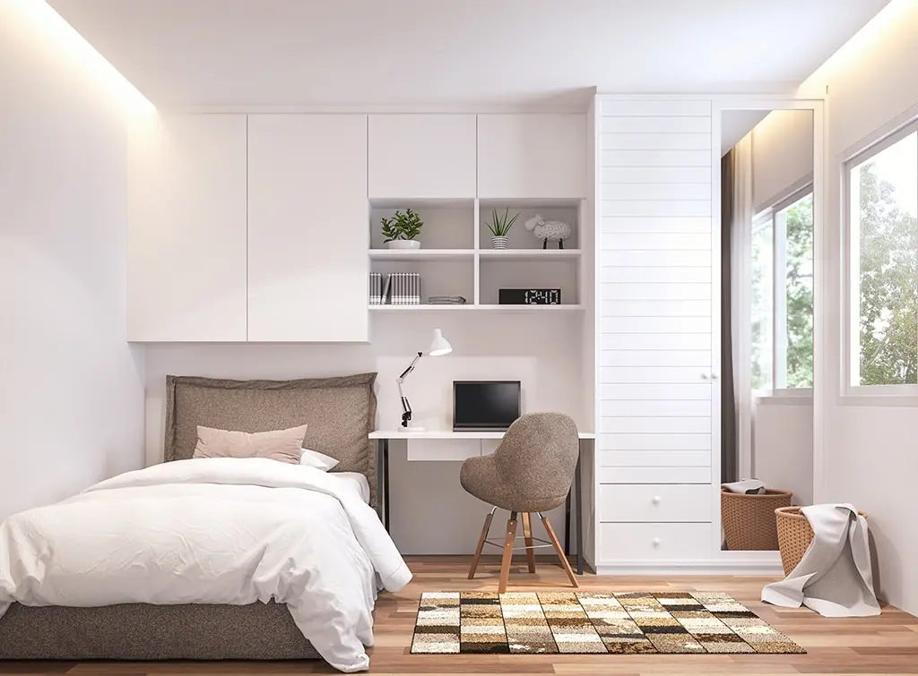 Multi-tasking-built-in-wardrobe for small space