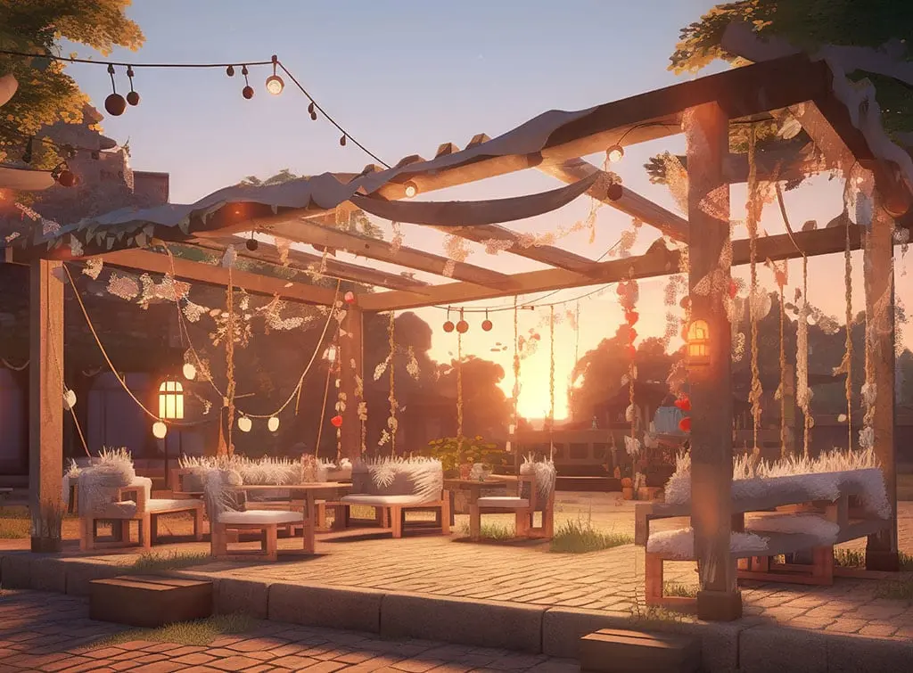 Gazebo lighting laid back mood