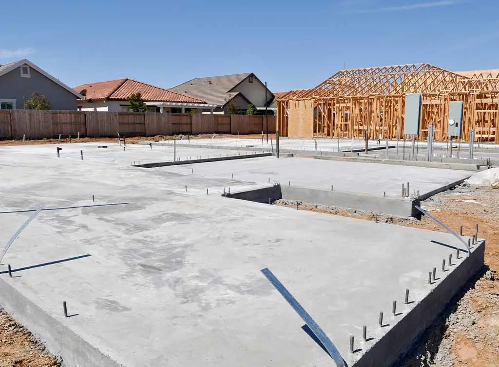 newly laid building foundations
