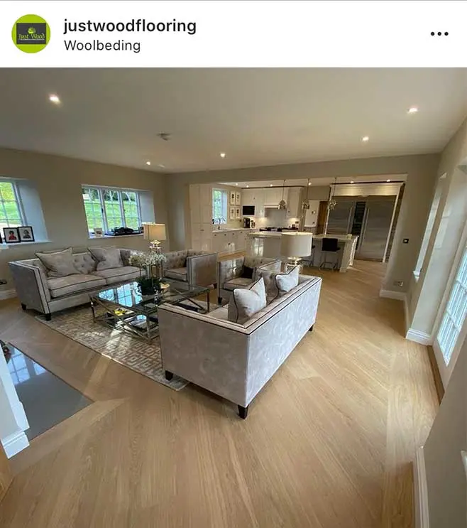 Just Wood Flooring showcase their best work with wide-angle shots on Instagram
