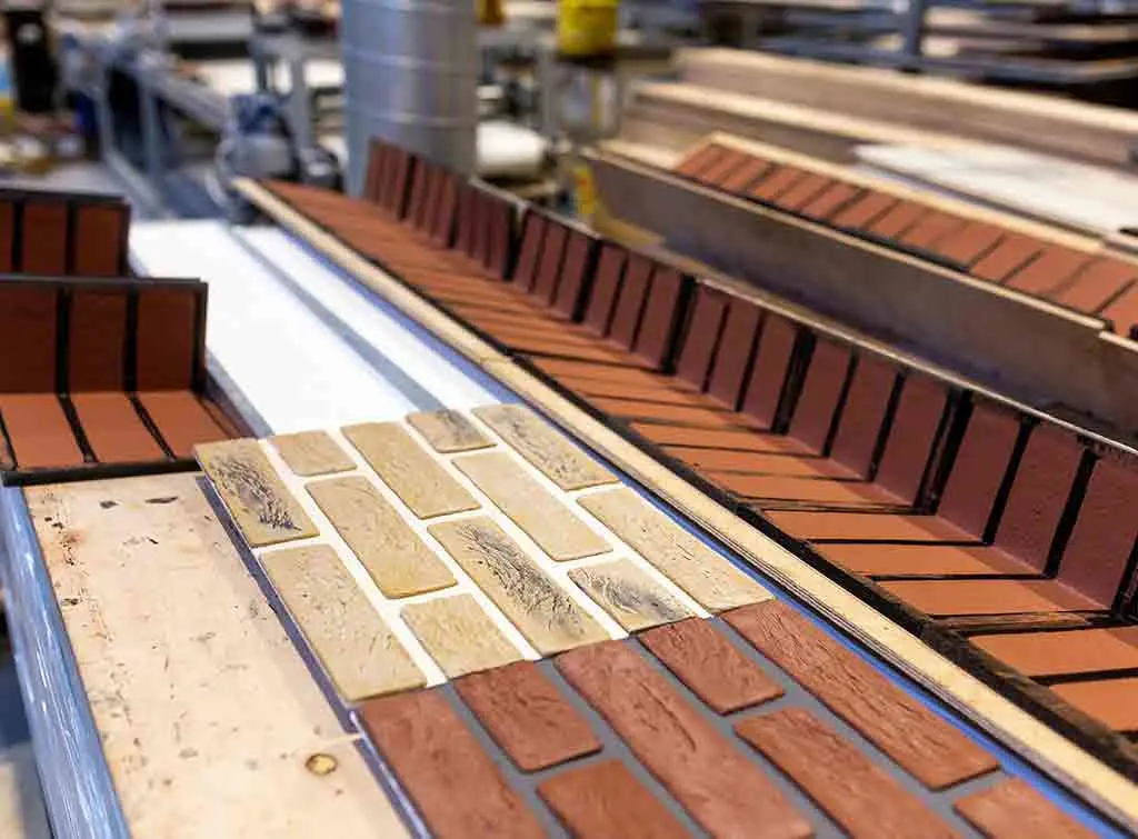 Brick slips on a factory line