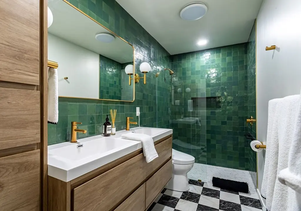 Stylish walk-in shower