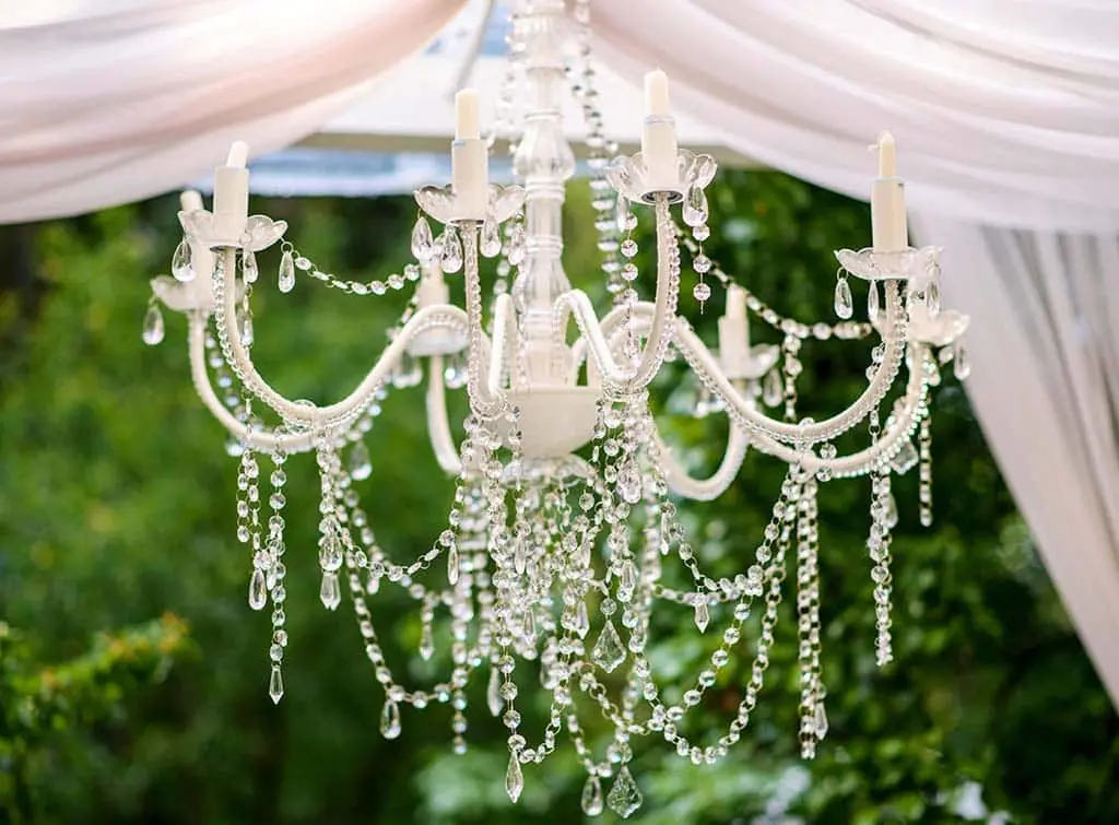 chandelier in a gazebo