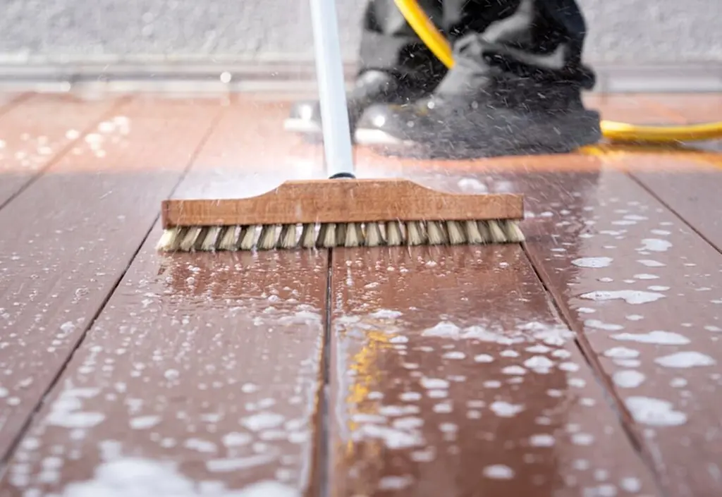 Scrubbing the decking