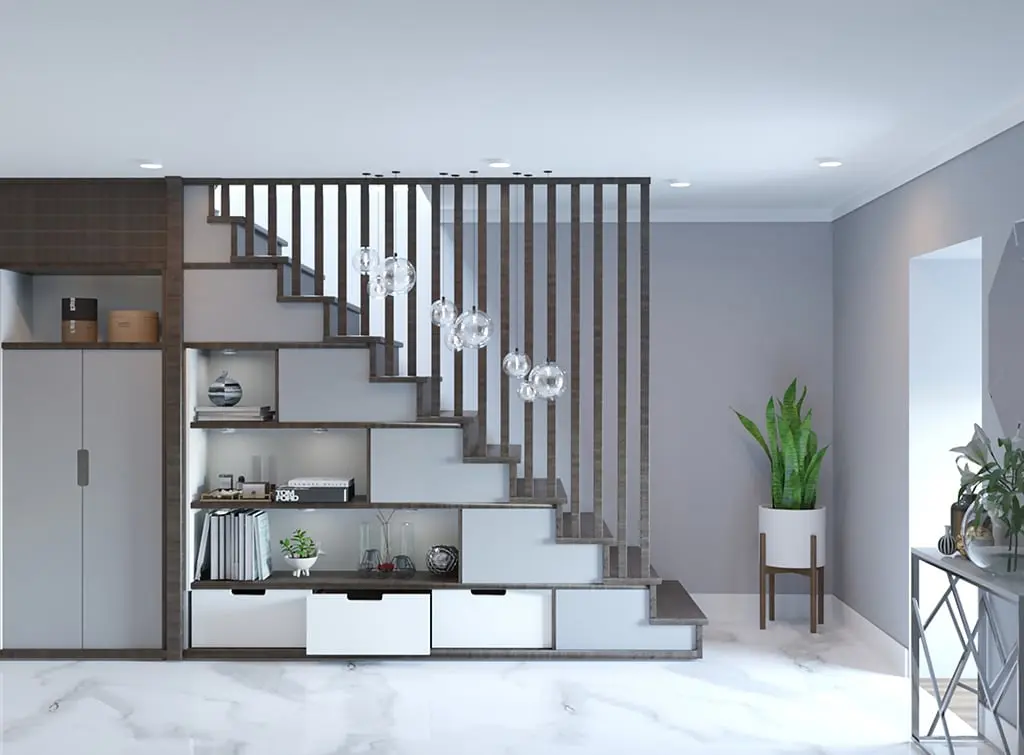 bespoke storage under the stairs