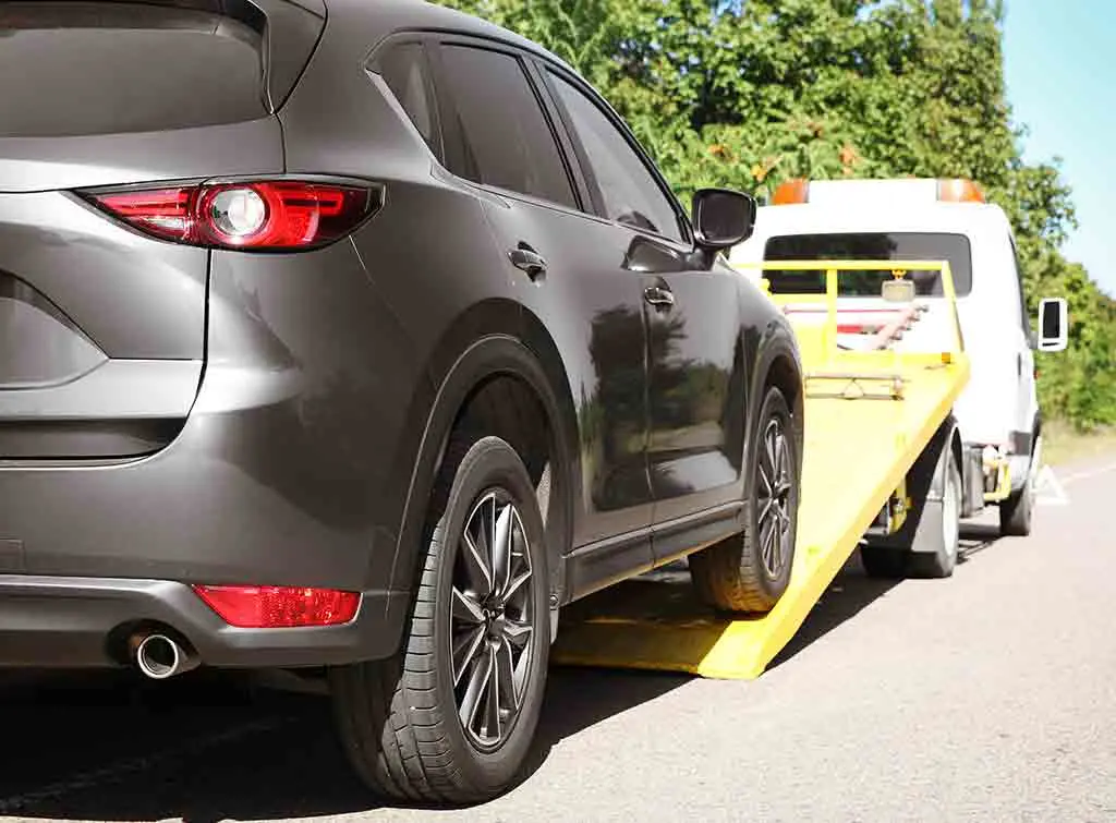 electric vehicle recovery on a tow truck