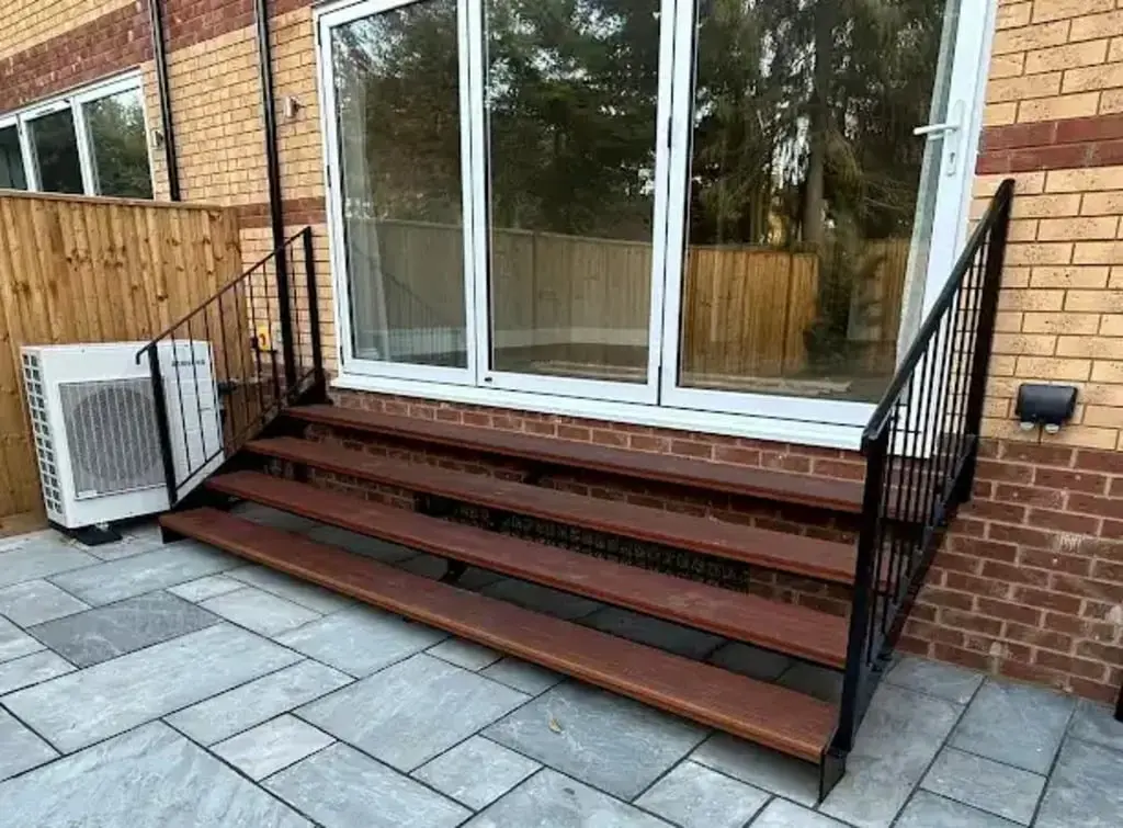 Timber and metal outdoor staircase by CSJ Steel Fabrication