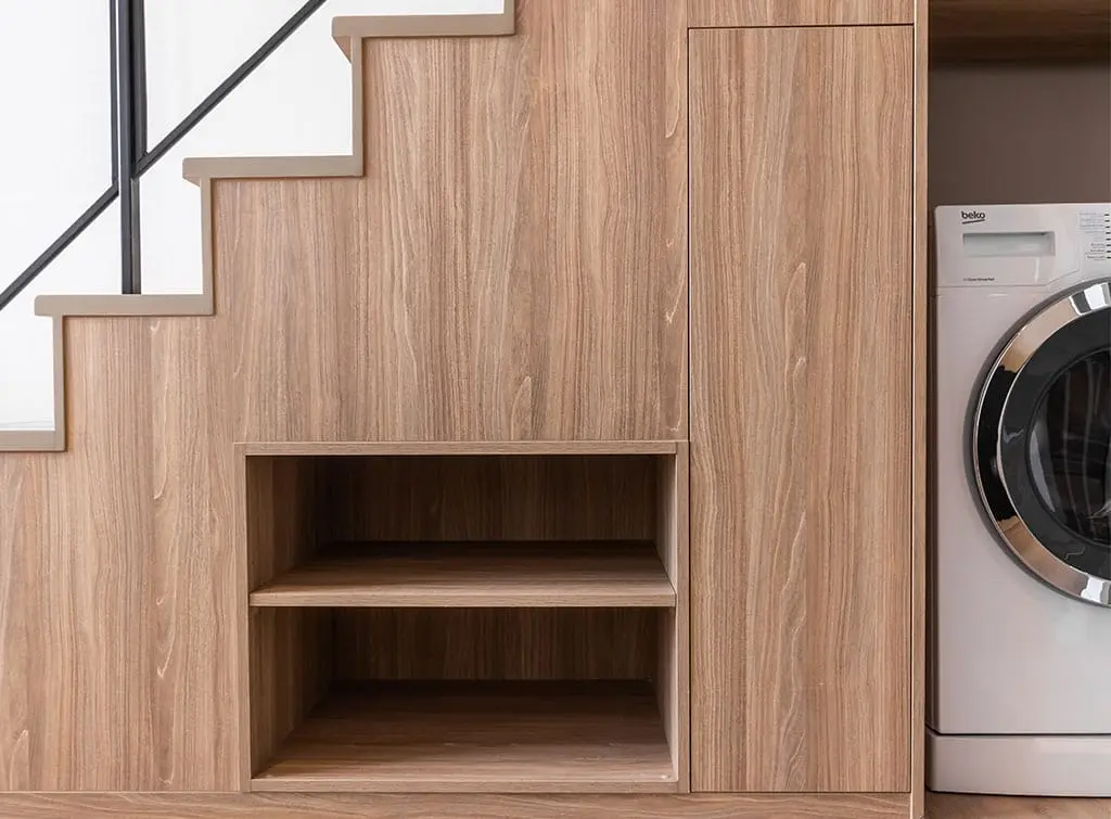 under the stairs utility space