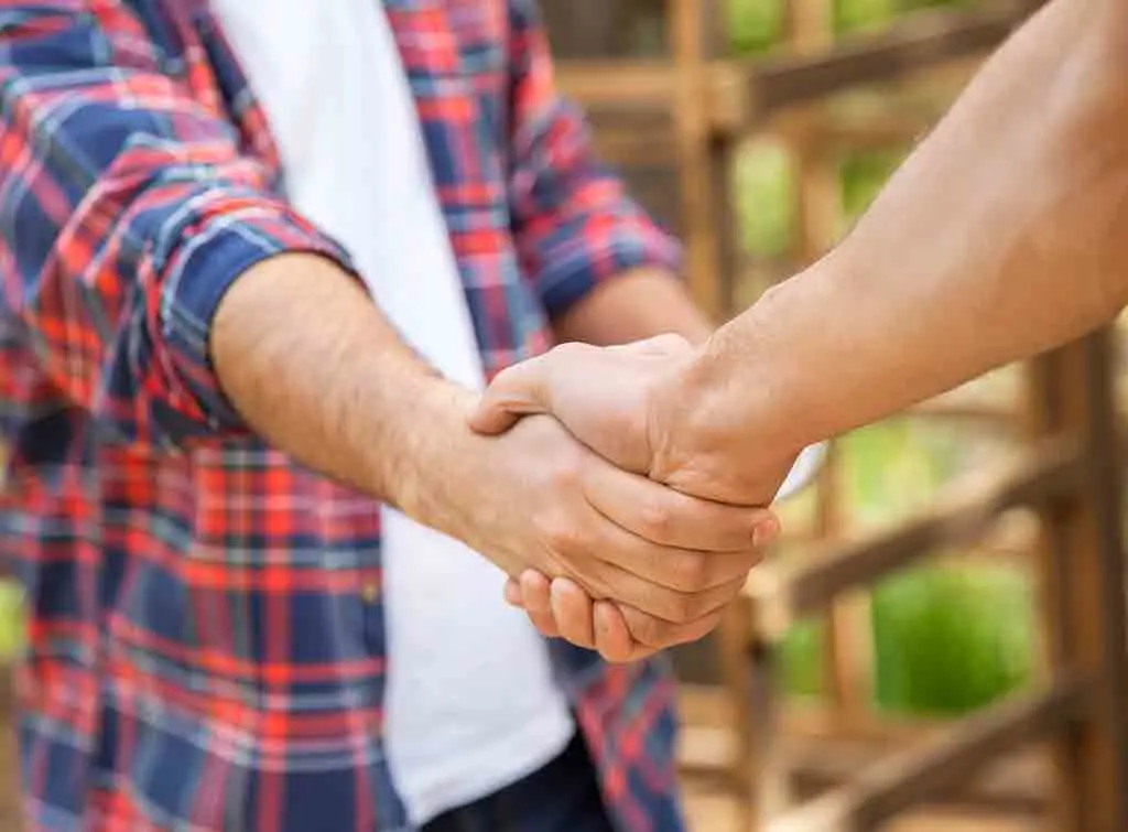 Shaking hands on new deal
