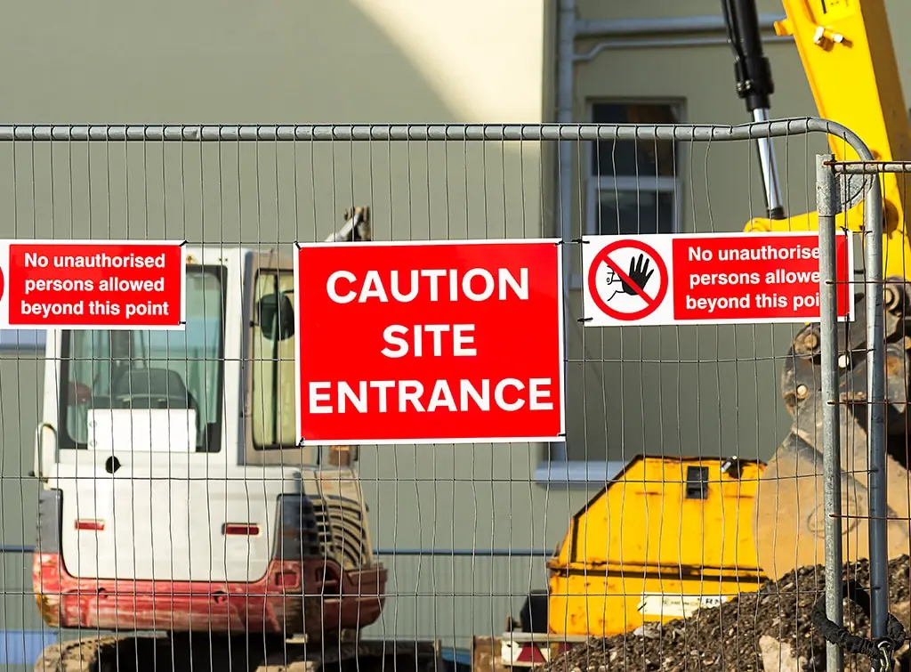Security for construction plant