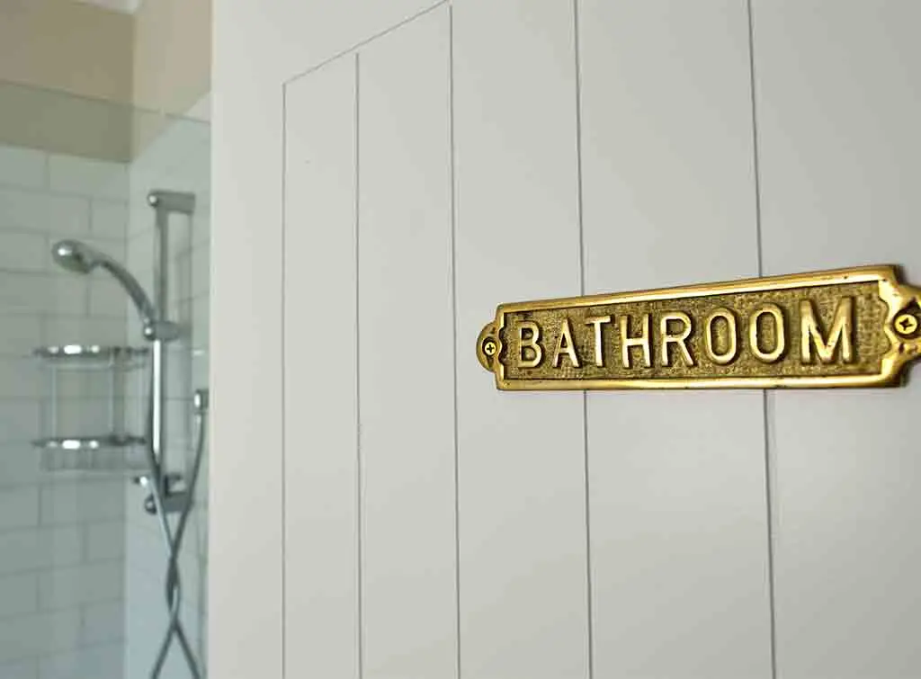 cottage bathroom door sign