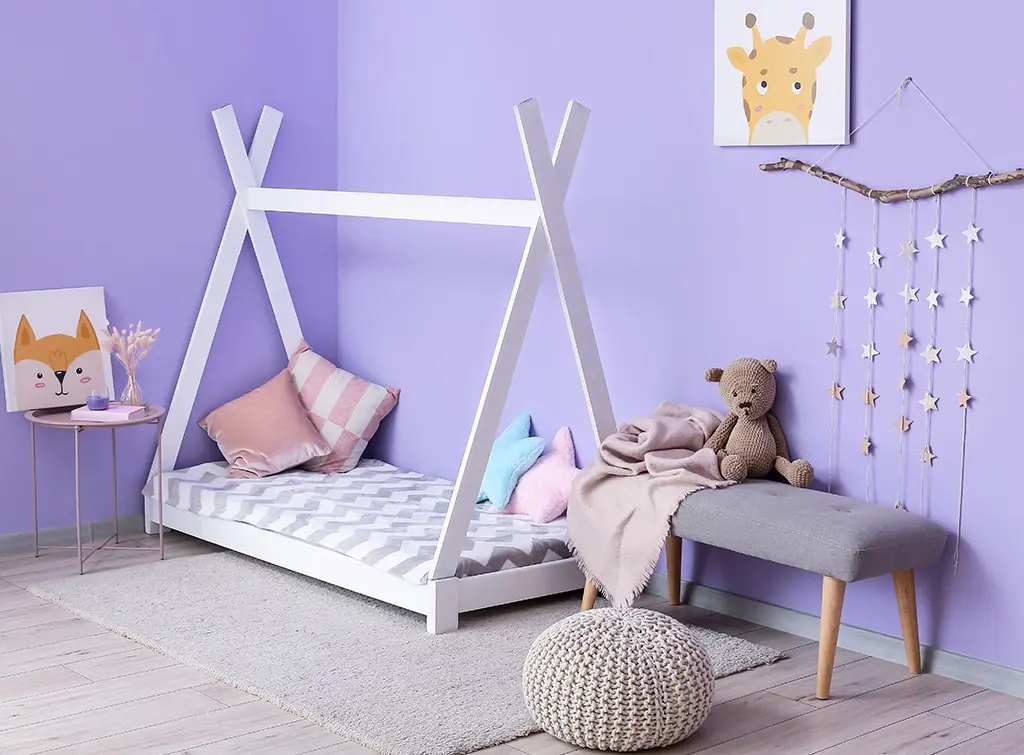 choose peaceful purple bedroom for kids