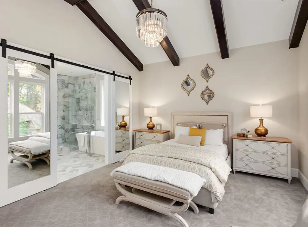 Mirrored sliding barn door