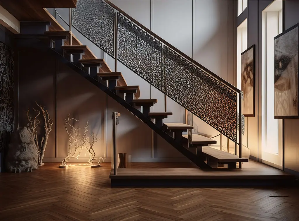 Parquet flooring in hallway