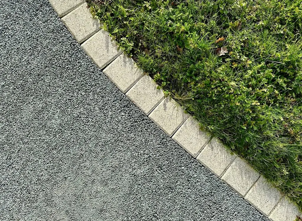 Newly laid driveway
