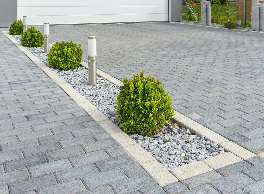 gravel and brick driveway
