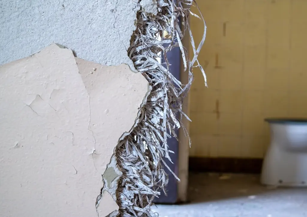 Asbestos in wall lining