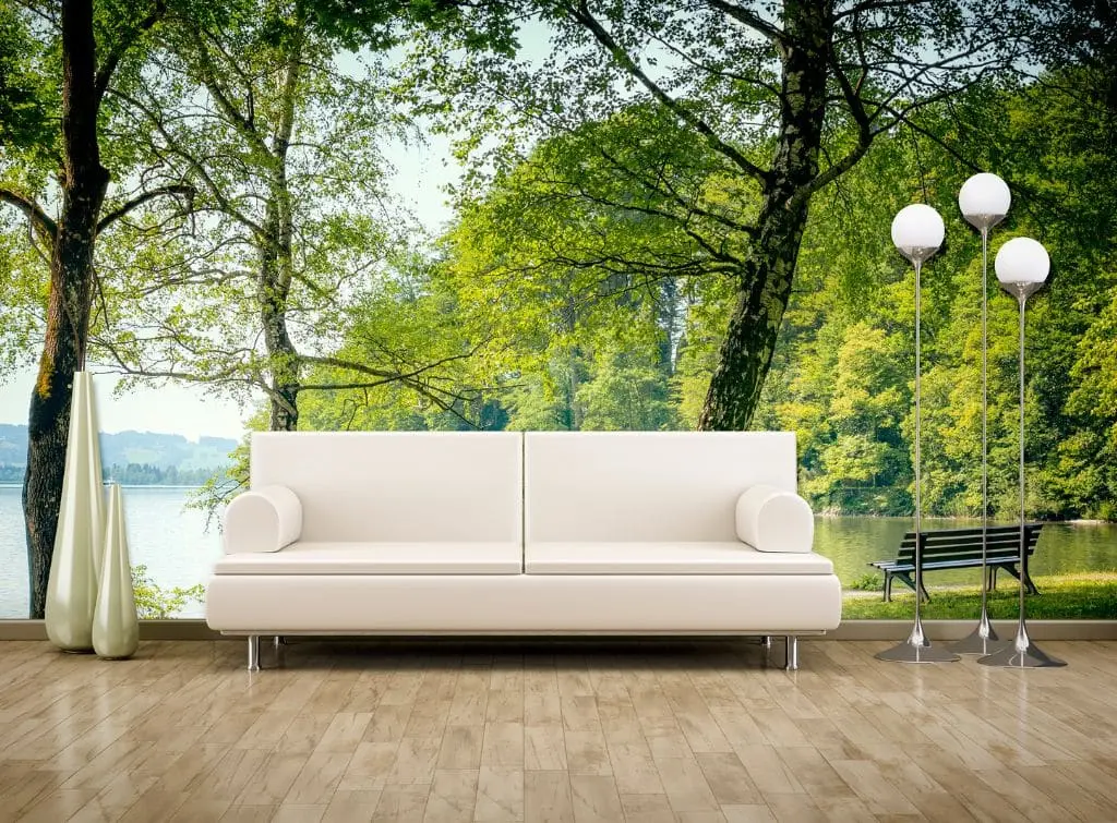 Hyper realistic tree wall mural ideas