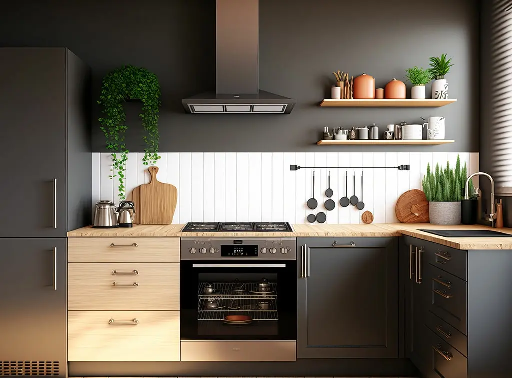 black kitchen walls - kitchen wall ideas