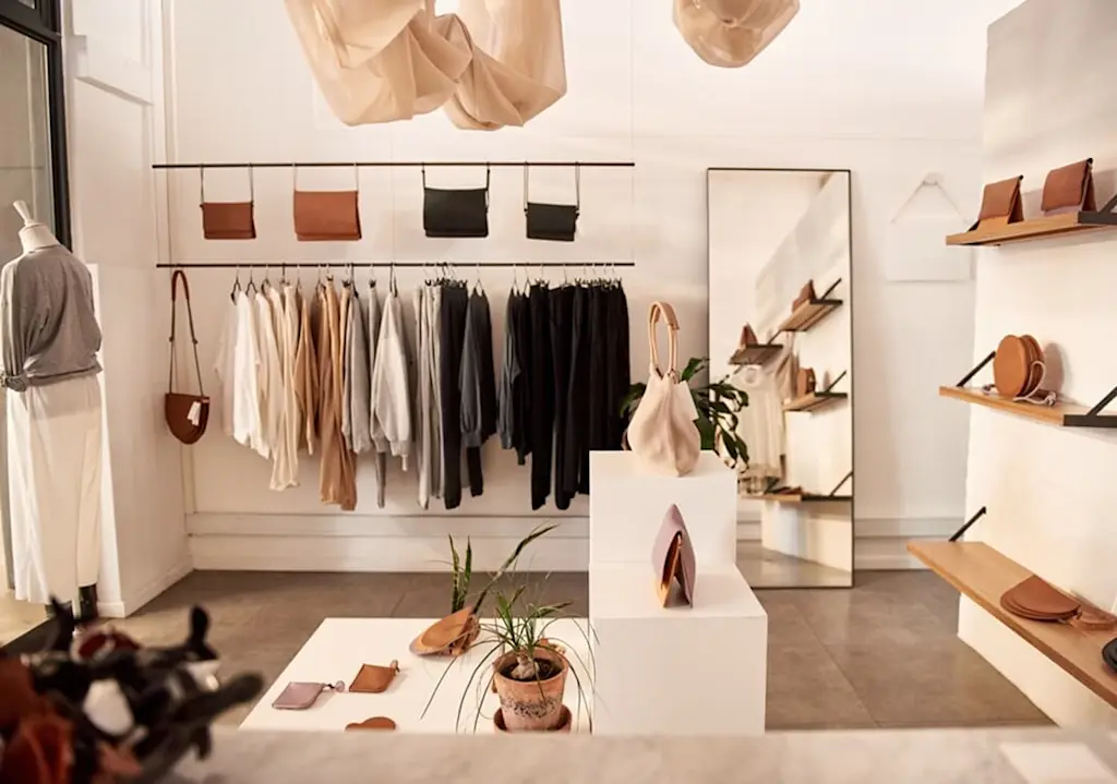 Boutique shop interior with custom shelving