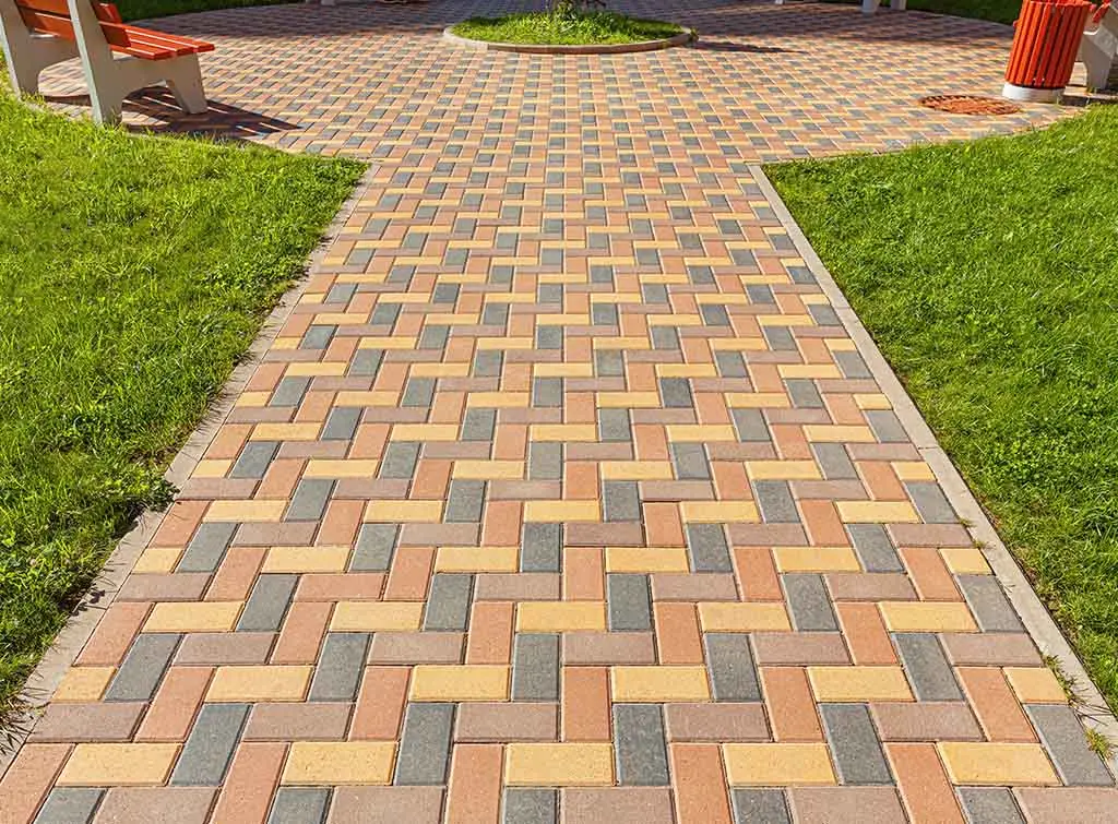 herringbone brick driveway