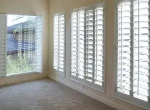 Shutters in a window