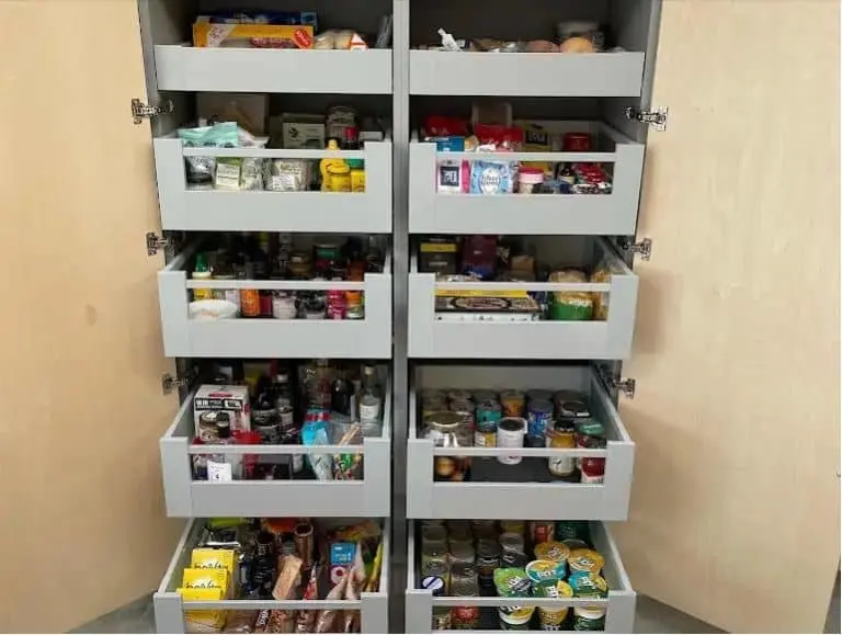 Stackable draws for a space saving kitchen solution