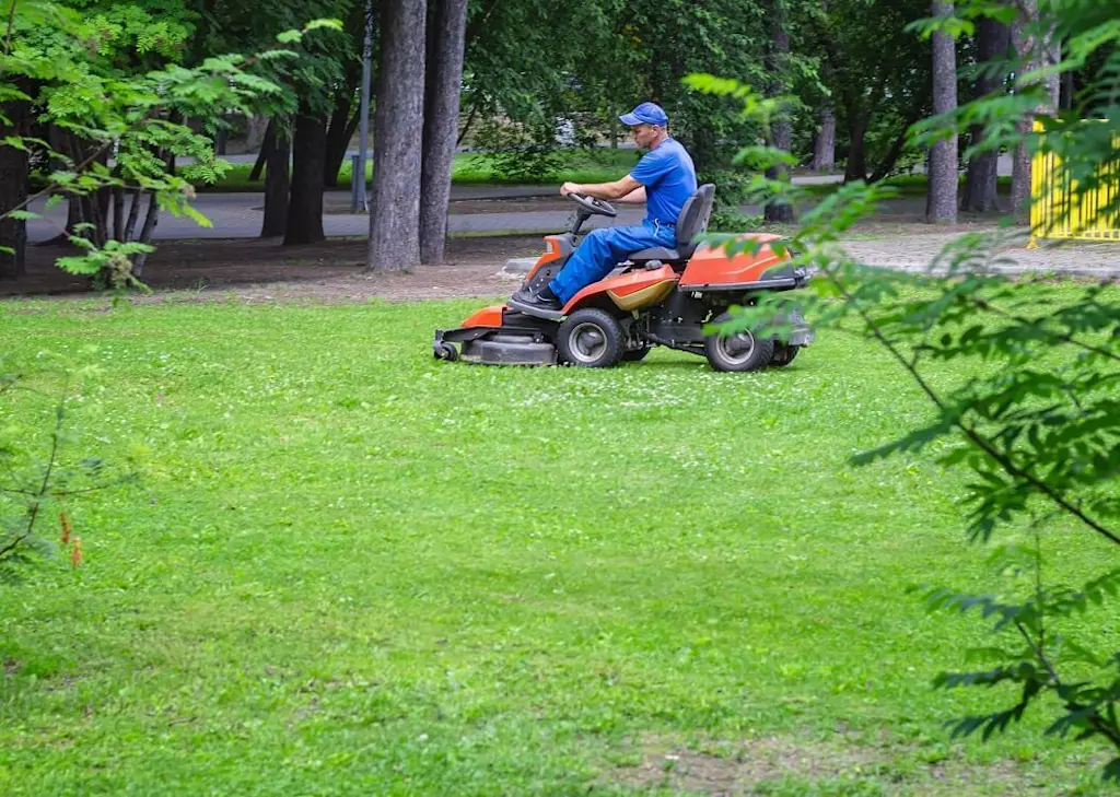 Grounds maintenance man at work