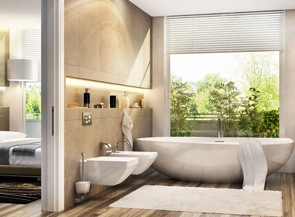 AI-generated bathroom remodel