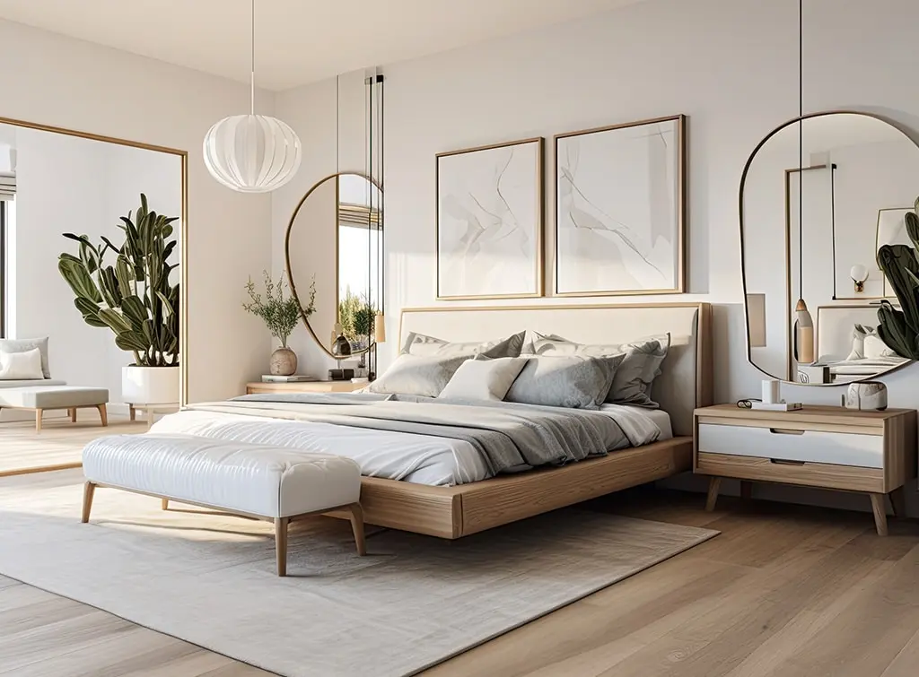 mirrors in a bedroom