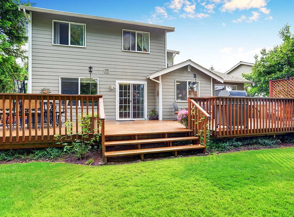 raised decking in garden